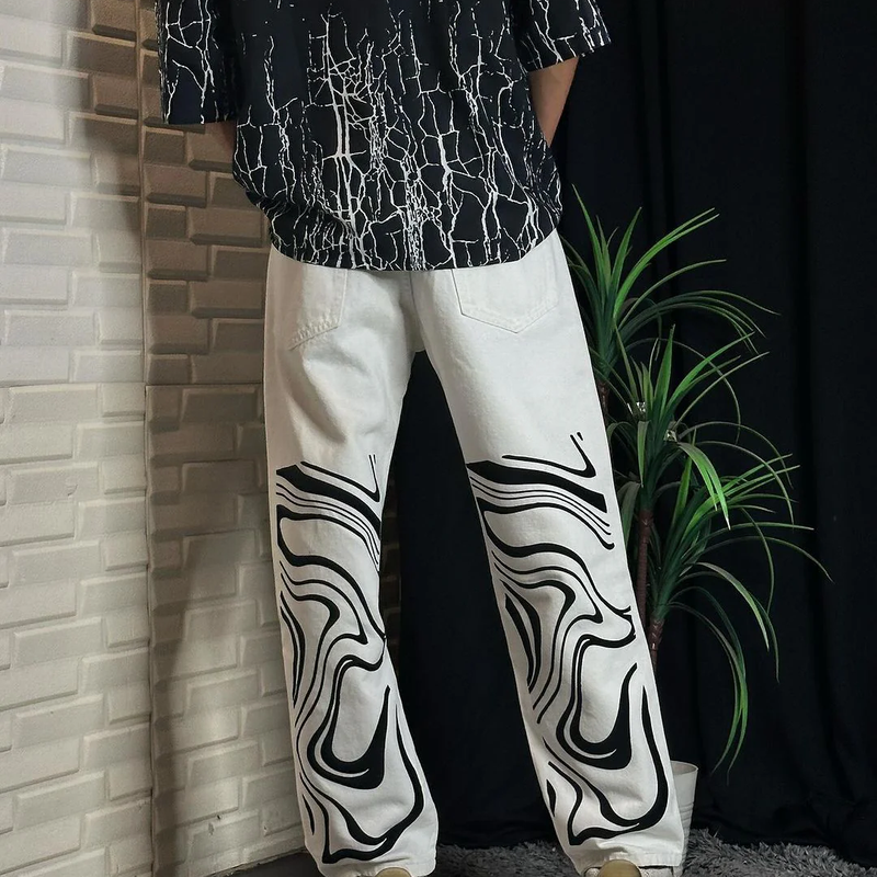 Drippy Trippy White Jeans