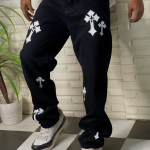 Aesthetic Z Black Straight Fit Baggy Jeans For Men