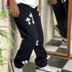 Aesthetic Z Black Straight Fit Baggy Jeans For Men