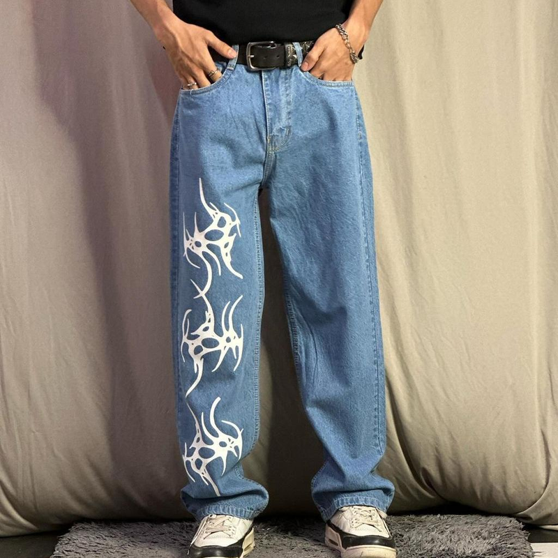 Hardcore Blue Straight Fit Denim Jeans