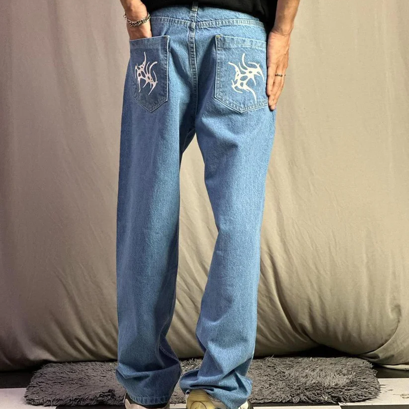 Hardcore Blue Straight Fit Denim Jeans