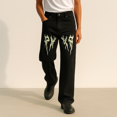 Printed Flame Baggy