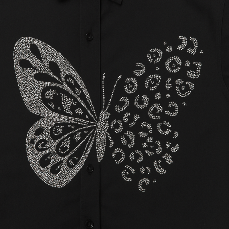 Butterfly-Embroidered Designer shirt
