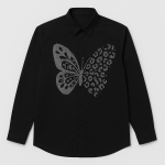 Butterfly-Embroidered Designer shirt
