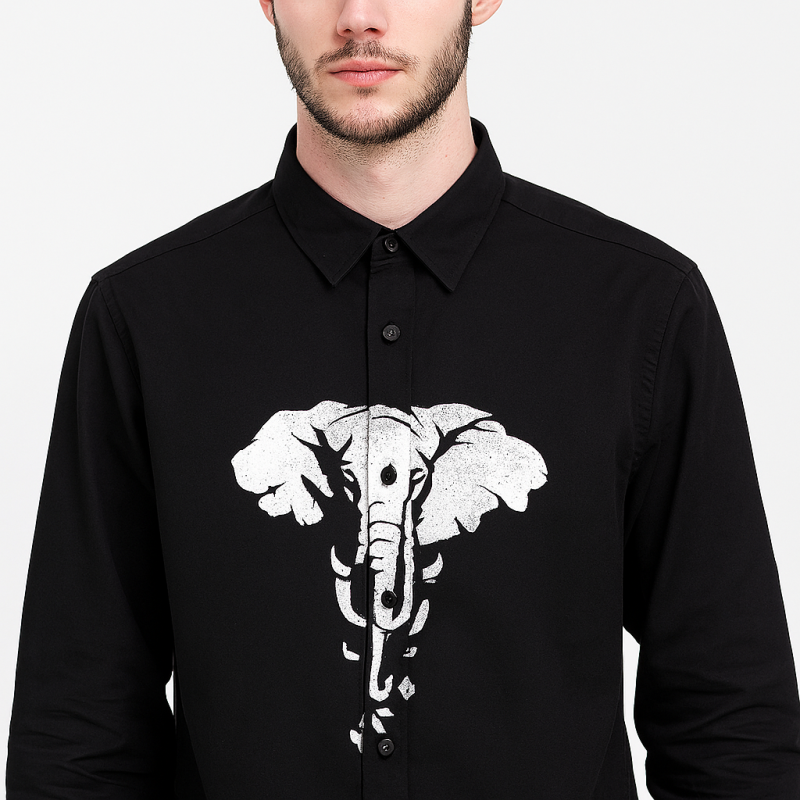 Royale Elephant-Embroidered Designer shirt