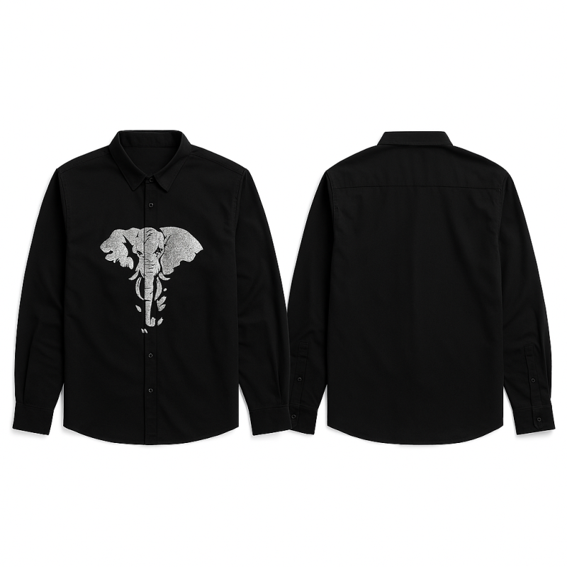 Royale Elephant-Embroidered Designer shirt