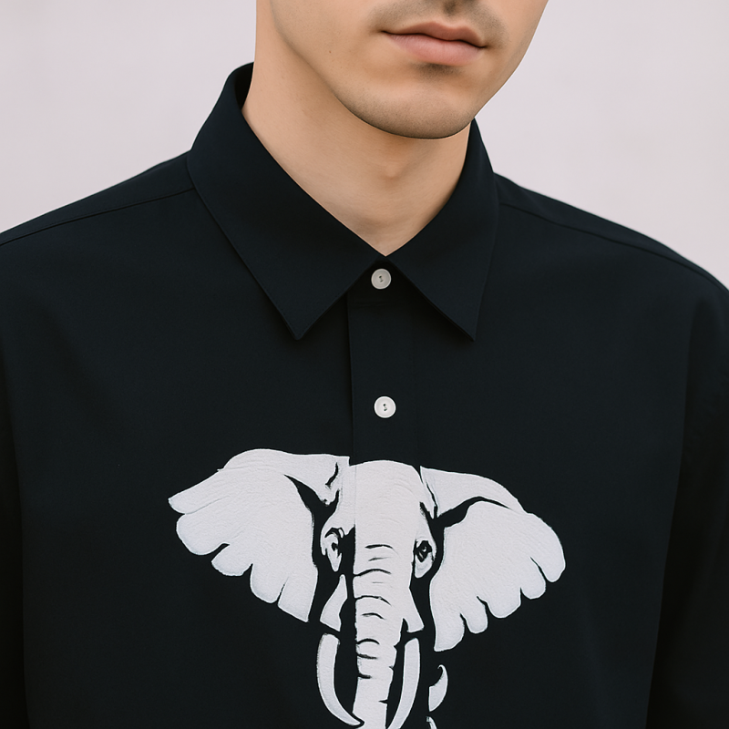 Royale Elephant-Embroidered Designer shirt